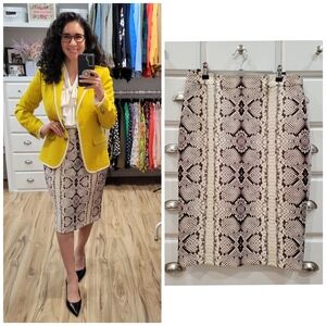 J. Crew No.2 Snakeskin Print Pencil Skirt